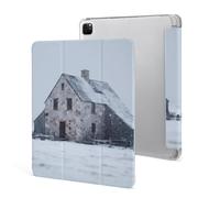 Farmhouse in Snowy Tablet Case Compatible with iPad Pro 2021 | Pencil Holder Lightweight Folding Hard Protective Cover