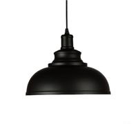 Farmhouse Industrial Hanging Pendant Light Fixture, Adjustable Metal Lantern Pendant Lamp Compatible with Various Bulb Types for Indoor Lighting Needs (Black)