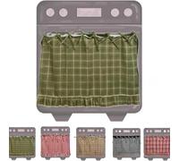 Farmhouse Kitchen Decor Handcrafted Stove Cover Red Gingham Check Plaid Oven Door Skirt 30 by 21.5 Inches(Green)