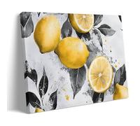 Farmhouse Lemon Fruit Canvas Wall Art, Rustic Yellow Artwork Painting Pictures, Wall Art Hanging Paintings for Kitchen Dining Room Restaurant Decoration 12x18inch(30x45cm)