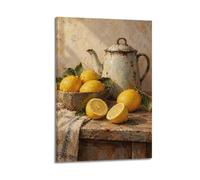Farmhouse Lemon Teapot Still Life Kitchen Rustic Wall Art Poster12x18inch | Decorative Artwork for Living Room Bedroom Office Hallway Entryway Apartment Home Decor and Modern Interior Decoration Styles