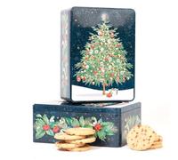 Farmhouse Luxury Salted Caramel Biscuits in Christmas Tree Retangle Gift Tin - 400 Grams, Perfect for Gifting | Merry Christmas Biscuits | Mothers day, Fathers Day, Christmas Day, All Occassions