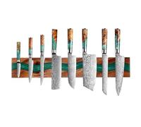 Farmhouse Magnetic Knife Holder, Wall Mounted Knife Rack of Dark Brown and Deep Green, Knife Holder for Kitchen Utensil Organizer Tool Holder, Multipurpose Magnetic Knife Rack