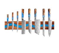 Farmhouse Magnetic Knife Holder, Wall Mounted Knife Rack of Dark Brown and Deepblue, Knife Holder for Kitchen Utensil Organizer Tool Holder, Multipurpose Magnetic Knife Rack