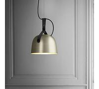 Farmhouse Metal and Leather Pendant Light Adjustable Height Wrought Iron Hanging Light Fixture Chandelier with Metal Shade for Kitchen Island Restaurant Lighting E26 Yearn for (B 18x40cm)