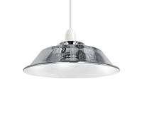 Farmhouse Metal Lamp Shade Open Style Lamp Guard Hanging Pendant Light 22CM Round Shade Hanging Light Fixture ceiling light shade Perfect DIY Lamp Shade Replacement Accessories (Chrome)