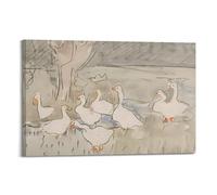 Farmhouse Nursery Duck PaintingsClassic Aesthetic Poster Decorative Painting Canvas Wall Art Living Room Poster Bedroom PaintingFrame-style 08x12inch(20x30cm)
