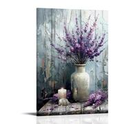 Farmhouse Purple Lavender Floral Vintage Style Poster Set - Wall Decor, Aesthetic Canvas Painting for A Cozy Homer 20x30inch(50x75cm)