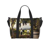 Farmhouse red Wine Printed Travel Bag Duffle Bag for Men Women, Large Water Resistant Gym Bag Weekend Holdall Bag with Shoulder Strap