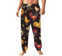Farmhouse Rooster Chicken Hen Mens Sweatpants Printed Casual Joggers Workout Gym Running Jogging Pants XL