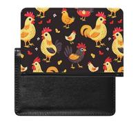 Farmhouse Rooster Chicken Hen Passport Wallet Cute Passport Case with Card Slot Travel Passport Holder Cover