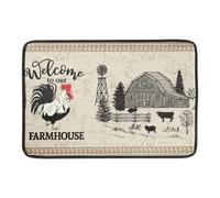 Farmhouse Rooster Dish Drying Mat for Kitchen Counter 18 x 24 Inch Welcome to Our Farmhouse Microfiber Dish Drainer Rack Mat Rooster Absorbent Drying Pad for Home Kitchen Counter Decor