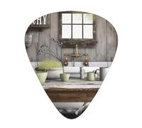 Farmhouse Rustic Printed Guitar Picks 12-Piece Set - Comfortable, Versatile Plectrum for All Guitar Styles & Players