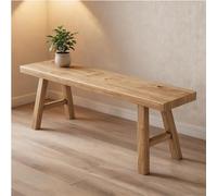 Farmhouse Rustic Wooden Bench - Long Slim Entryway Sto Bench for Vintage Living Room & Dining Room - Solid Oril Wood Construction, Narrow Design for Space-Saving