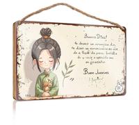 Farmhouse Signs Happy Day Wishes In Spanish: A Charming Greeting Card Design Wooded Sign Bosses Day Decorations Pool Decorations Outdoor(15X28CM)