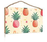 Farmhouse Signs Pineapple Pattern: Tropical Vibes Wooden Sign Room Decor for Men Office Decor for Wall Funny(15X28CM)