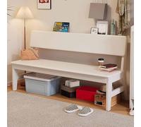 Farmhouse Solid Rubber Wood Dining Bench with Back for 2-3 People - Versatile Kitchen Hallway Shoe Storage & End of Bed Seating for Living Room Bedroom Entryway