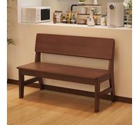 Farmhouse Solid Wood Dining Bench with Backrest - Modern Versatile Entryway & End of Bed Furniture for Dining Room Living Room Hallway Bedroom - 160 cm Black Walnut Finish