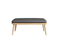 Farmhouse Solid Wood Dining Bench with Cushion - Sturdy Flared-Leg Entryway & Corner Bench for Living Room & Hallway - Durable Dark Gray 120 cm Decorative Seating Solution