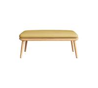 Farmhouse Solid Wood Dining Bench with Cushioned Seat Sturdy Flared-Leg Design Versatile Entryway & Living Room Corner Bench Durable Construction (Yellow 100 cm)