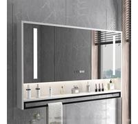 Farmhouse Style 90cm Bathroom Mirror Medicine Cabinet with Storage Elegant Vanity Mirror for Bathroom & Living Room White Finish Space-Saving Solution