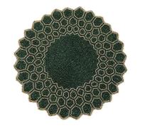 Farmhouse Style Beaded Placemats - 13 Inch Round Charger Plates for Dining Table, Coffee Table & Kitchen - Handcrafted Beaded Table Mats for Elegant Table Décor (Green) - CLEENTABLE
