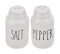Farmhouse Style Ceramic Salt and Pepper Shaker Set White
