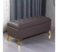 Farmhouse Style Entryway Storage Bench - Elegant Brown Rectangular Ottoman for Bedroom & Bed Foot Hidden Storage (100x40x43 cm) - Perfect for Home Décor & nization