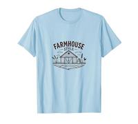 Farmhouse Style Rustic Barn Scene Vintage Country Decor T-Shirt, Men, Baby Blue, XXL