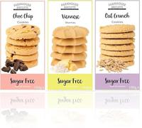 Farmhouse Sugar Free Multipack Cookies | Pack of 3 Biscuits Bundle | Available for Gifts & Hampers | Diabetic Friendly Biscuits for Friends & Family | Chocolate Chip, Viennese Shorties, Oat Crunch