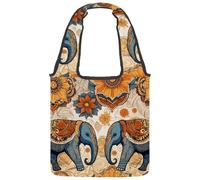 Farmhouse Sunflower Wildflowers Canvas Tote Bag for Women, Reusable Grocery Shopping Cloth Bag with Wide Handle