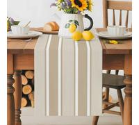 Farmhouse Tan Stripes Line Table Runner 72 Inches Long,Table Runners Kitchen Dining Tables Decoration for Home Party Decor, Minimalist Boho Striped Tables Runner Wedding Dresser Scarf
