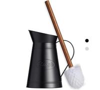 Farmhouse Galvanized Toilet Brush with Holder, West Rustic Wooden Handle Toilet Bowl Brush & Holder Set, Decorative Industrial Toilet Cleaner, French Country Vintage Metal Bathroom Accessories Décor