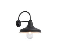 Farmhouse Traditional Outdoor Dome Wall Light Textured Black Glass Shade IP44 Netlighting Black One Size