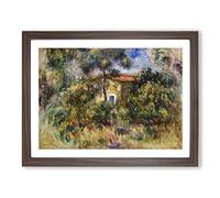 Farmhouse Vol.2 By Pierre Auguste Renoir Classic Painting Framed Print | A3 Walnut Framed Wall Art | Ready to Hang | Farmhouse Historical Picture | Living Room Bedroom Lounge Office