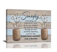 Farmhouse Wall Art Rustic Magnolia Flower Wall Decor Inspirational Quotes Pictures Painting Print Country Style Floral Framed Artwork Gift for Bathroom Living Room Bedroom Office 12"x16"