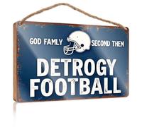 Farmhouse Wall Decor Signs God, Family, Football: Detroit'S Pride Wooded Sign Outside Fall Decorations Wood Sign Plaque(23X35CM)
