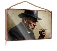Farmhouse Wall Decor Signs Vintage Man Smoking Cigarette Playroom Decor The Room Decorations(23X35CM)