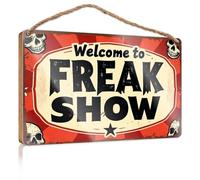 Farmhouse Wall Decor Signs Welcome To Freak Show. Outside Fall Decorations Wood Sign Plaque(23X35CM)