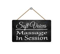 Farmhouse Wall Hanging Wood Plaque Sign Soft Voices Massage Session Therapy Rustic Front Door Home Decorations 8x10 inch - Home Decor