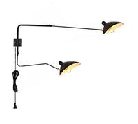 Farmhouse Wall Sconce, Industrial Black Wall Sconces, Indoor-E27 Gooseneck Wall Sconces Lighting,Long Arm Rotating Wall Mount Lamp Fixtures for Bedroom Living Room