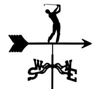 Farmhouse Weather Vane Roof Mount Rod, Golf Wind Vane Retro Wind Direction Indicator Outdoor Metal Bracket Weather Vane for Garden Yard Easy Use and Install