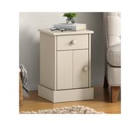 Farmhouse White 1 Door 1 Drawer Pot Cupboard Bedside Table Cabinet Wooden