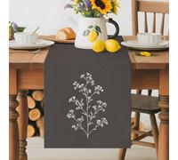 Farmhouse Wild Floral Black Table Runner 72 Inches Long,Table Runners Kitchen Dining Tables Decoration for Home Party Decor, Watercolor Delicate Branch Tables Runner Wedding Dresser Scarf