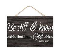 Farmhouse Wood Pallet Wall Plaque Sign Be Still And Know That I Am God Psalm 46:10 Gallery Wall Decor for Cabin Bible Verse Quote Wooden Signs Vertical Wall Decor Sign for Bathroom 12x8in