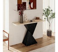 Farmhouse Wood Sofa Table, Long Accent Entryway Table for Small Spaces, Space-Saving Design for Hallway, Living Room, Bedroom - Sturdy Construction