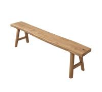 Farmhouse Wooden Bench, Long Rustic Indoor Storage Bench for Entryway, Narrow Bench Slim Vintage Bench Living Room, Dining Room, Solid Wood Construction, Original Wood(140cm/55inch Natural edge)