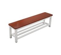Farmhouse Wooden Entryway Bench, Versatile Dining & Shoe Sto Bench for Living Room, Kitchen & Bedroom, Rustic Dark Red & White Table Stool (100x35x45cm)