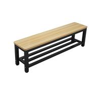 Farmhouse Wooden Entryway Bench Versatile Shoe Storage for Living Room Kitchen & Dining Stylish Bedside Table Stool Black (100x35x45cm)