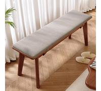 Farmhouse Wooden Indoor Bench with Upholstered Seat Easy Assembly Perfect for Entryway Living Room Dining Room Rustic Home Furniture Stylish Seating Solution